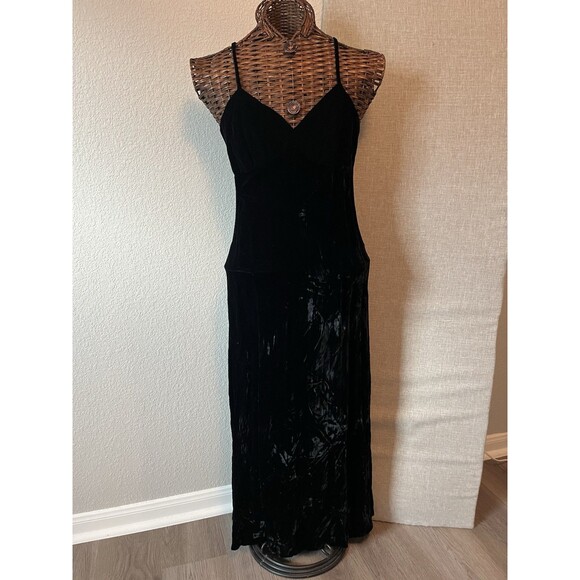 Vintage Velvet cross back Maxi Dress Babydoll fairy grunge vamp whimsigoth XS - Picture 2 of 14